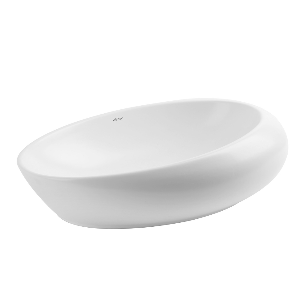 Abber Bequem Раковина накладная овальная 49x31x14h см, цвет: белый матовый AC2107MW