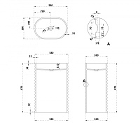 Abber Stein Раковина отдельностоящая овальная 58x38x87h см, цвет: белый матовый AS2550