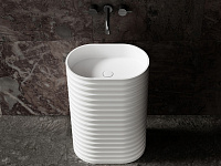 Abber Stein Раковина отдельностоящая овальная 58x38x87h см, цвет: белый матовый AS2550