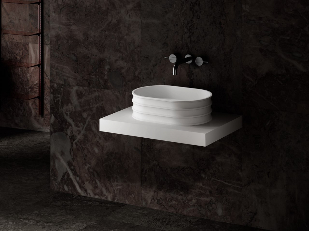 Abber Stein Раковина накладная овальная 56x36x16h см, цвет: белый матовый AS2650