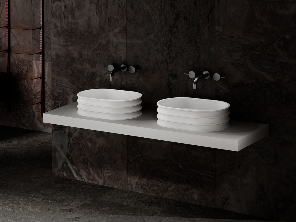 Abber Stein Раковина накладная овальная 56x36x16h см, цвет: белый матовый AS2650