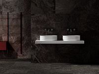 Abber Stein Раковина накладная овальная 56x36x16h см, цвет: белый матовый AS2650