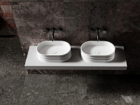 Abber Stein Раковина накладная овальная 56x36x16h см, цвет: белый матовый AS2650