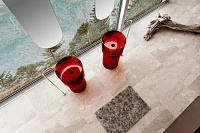 Abber Kristall Раковина отдельностоящая прозрачная круглая 45x45x90h см, цвет: красный AT2701Rubin-H