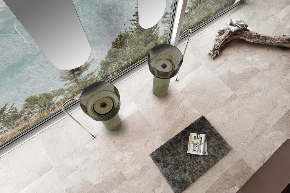 Abber Kristall Раковина отдельностоящая прозрачная круглая 45x45x90h см, цвет: оливковый AT2702Vesuvian