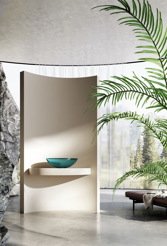 Abber Kristall Раковина накладная прозрачная овальная 50x35x15h см, цвет: бирюзовый AT2802Aquamarin