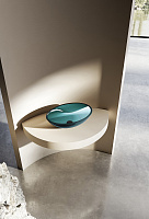 Abber Kristall Раковина накладная прозрачная овальная 50x35x15h см, цвет: бирюзовый AT2802Aquamarin