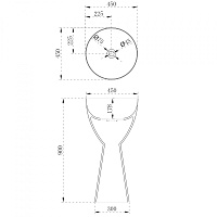 Abber Stein Раковина отдельностоящая круглая 45x45x90h см, цвет: белый матовый AS2507