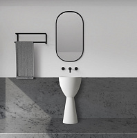 Abber Stein Раковина отдельностоящая круглая 45x45x90h см, цвет: белый матовый AS2507