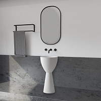 Abber Stein Раковина отдельностоящая круглая 45x45x90h см, цвет: белый матовый AS2507