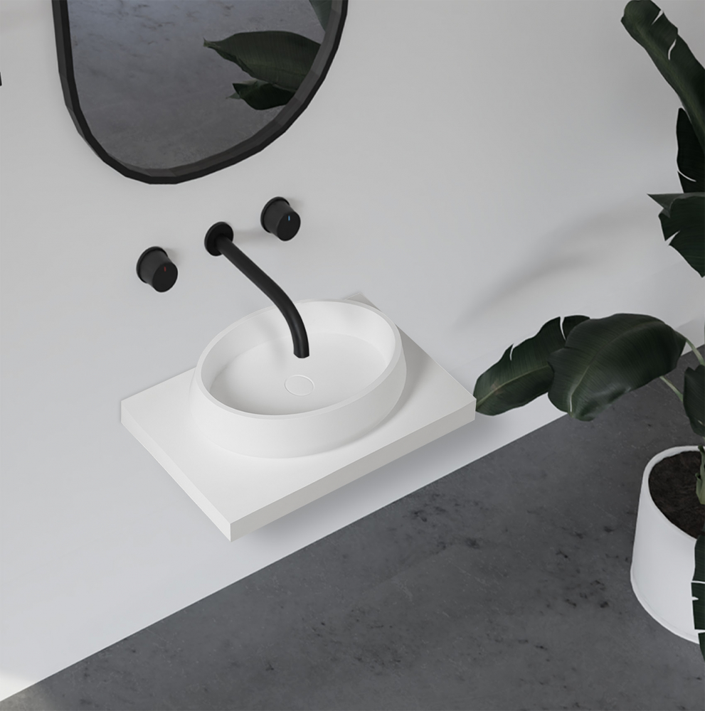 Abber Stein Раковина накладная овальная 60x42x15h см, цвет: белый матовый AS2605