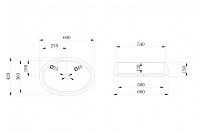 Abber Stein Раковина накладная овальная 60x42x15h см, цвет: белый матовый AS2605