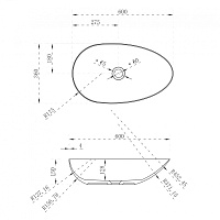 Abber Stein Раковина накладная овальная 60x36x15h см, цвет: белый матовый AS2615