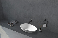 Abber Stein Раковина накладная овальная 60x36x15h см, цвет: белый матовый AS2615