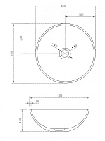 Abber Stein Раковина накладная круглая 40x40x15h см, цвет: белый матовый AS2608