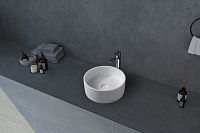 Abber Stein Раковина накладная круглая 40x40x15h см, цвет: белый матовый AS2612