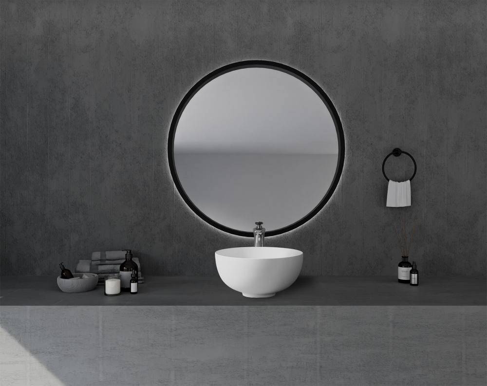 Abber Stein Раковина накладная круглая 40x40x20h см, цвет: белый матовый AS2617