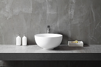 Abber Stein Раковина накладная круглая 40x40x20h см, цвет: белый матовый AS2617