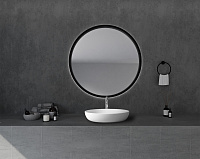 Abber Stein Раковина накладная овальная 60x40x13h см, цвет: белый матовый AS2619