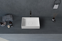 Abber Stein Раковина накладная прямоугольная 50x35x10h см, цвет: белый матовый AS2621