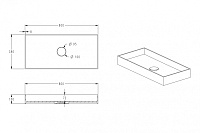 Abber Stein Раковина накладная прямоугольная 80x38x10h см, цвет: белый матовый AS2622