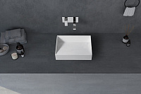 Abber Stein Раковина накладная прямоугольная 60x35x12h см, цвет: белый матовый AS2623