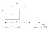 Abber Stein Раковина подвесная прямоугольная 120x48x12h см, цвет: белый матовый AS2628