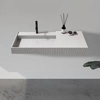 Abber Stein Раковина подвесная прямоугольная 120x48x12h см, цвет: белый матовый AS2628