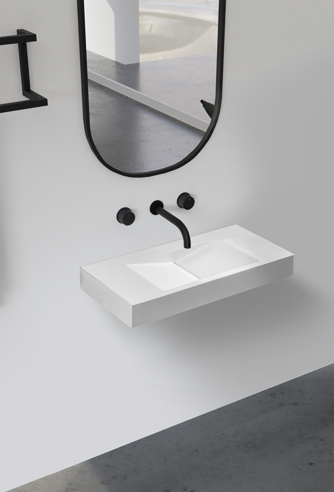 Abber Stein Раковина подвесная прямоугольная 100x48x12h см, цвет: белый матовый AS2641