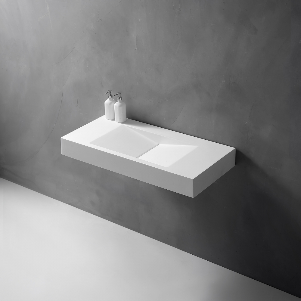 Abber Stein Раковина подвесная прямоугольная 100x48x12h см, цвет: белый матовый AS2641