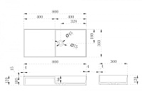 Abber Stein Раковина подвесная прямоугольная 80x36x12h см, цвет: белый матовый AS2648