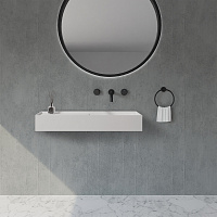 Abber Stein Раковина подвесная прямоугольная 80x36x12h см, цвет: белый матовый AS2648