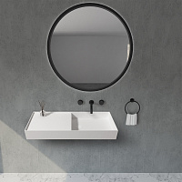 Abber Stein Раковина подвесная прямоугольная 80x36x12h см, цвет: белый матовый AS2648