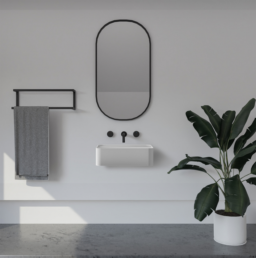 Abber Stein Раковина подвесная прямоугольная 50x40x15h см, цвет: белый матовый AS2626