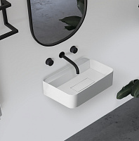 Abber Stein Раковина подвесная прямоугольная 50x40x15h см, цвет: белый матовый AS2626