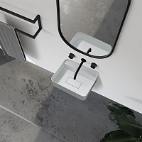 Abber Stein Раковина подвесная прямоугольная 50x40x15h см, цвет: белый матовый AS2626