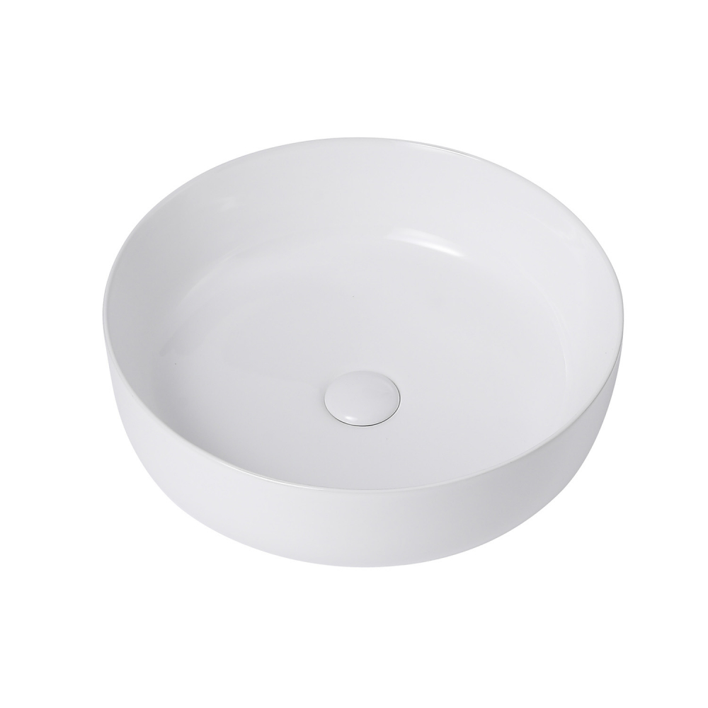 Abber Bequem Раковина накладная круглая 46x46x14h см, цвет: белый AC2100