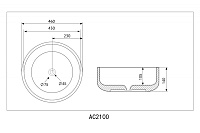 Abber Bequem Раковина накладная круглая 46x46x14h см, цвет: белый AC2100