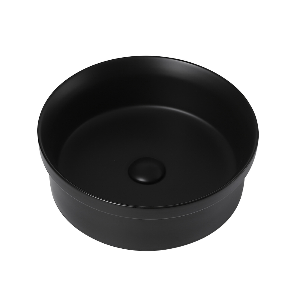 Abber Bequem Раковина накладная круглая 40x40x14h см, цвет: черный матовый AC2103MB