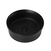 Abber Bequem Раковина накладная круглая 40x40x14h см, цвет: черный матовый AC2103MB