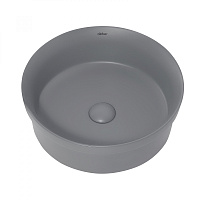Abber Bequem Раковина накладная круглая 40x40x14h см, цвет: серый матовый AC2103MG