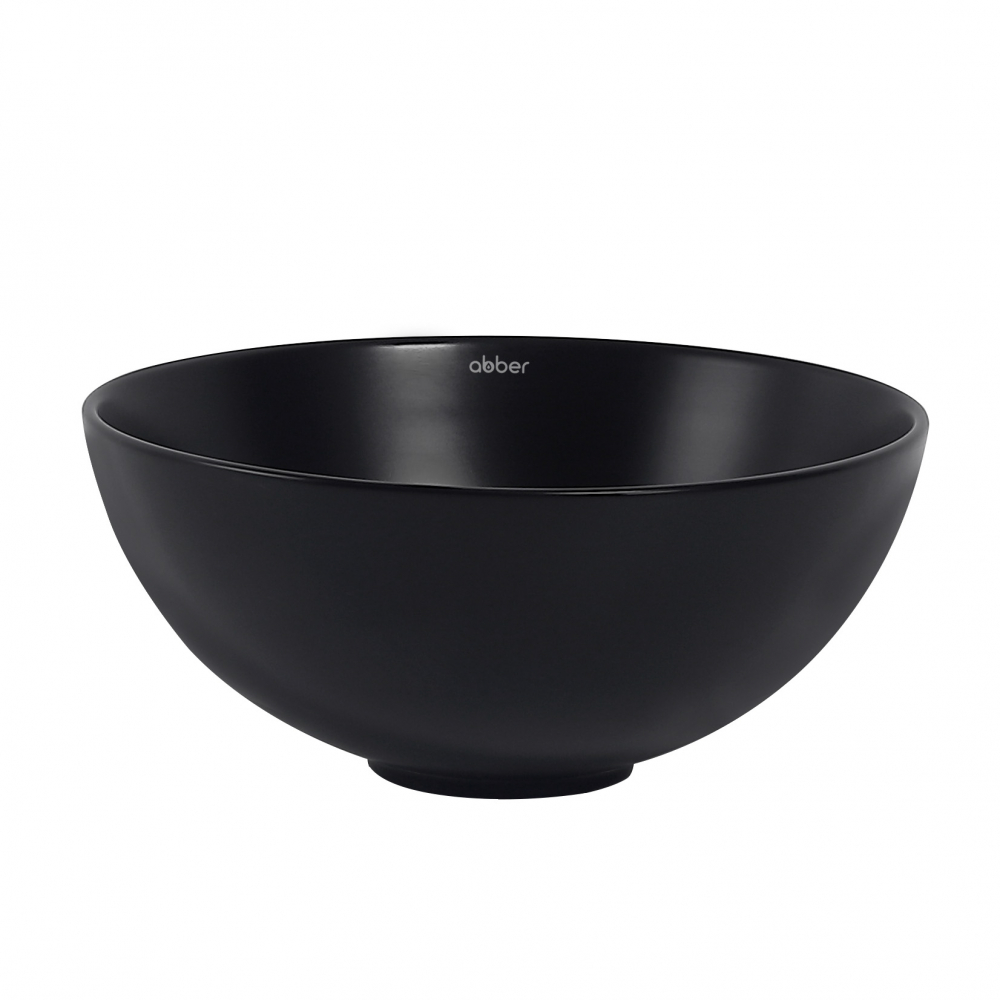 Abber Bequem Раковина накладная круглая 32x32x14h см, цвет: черный матовый AC2106MB