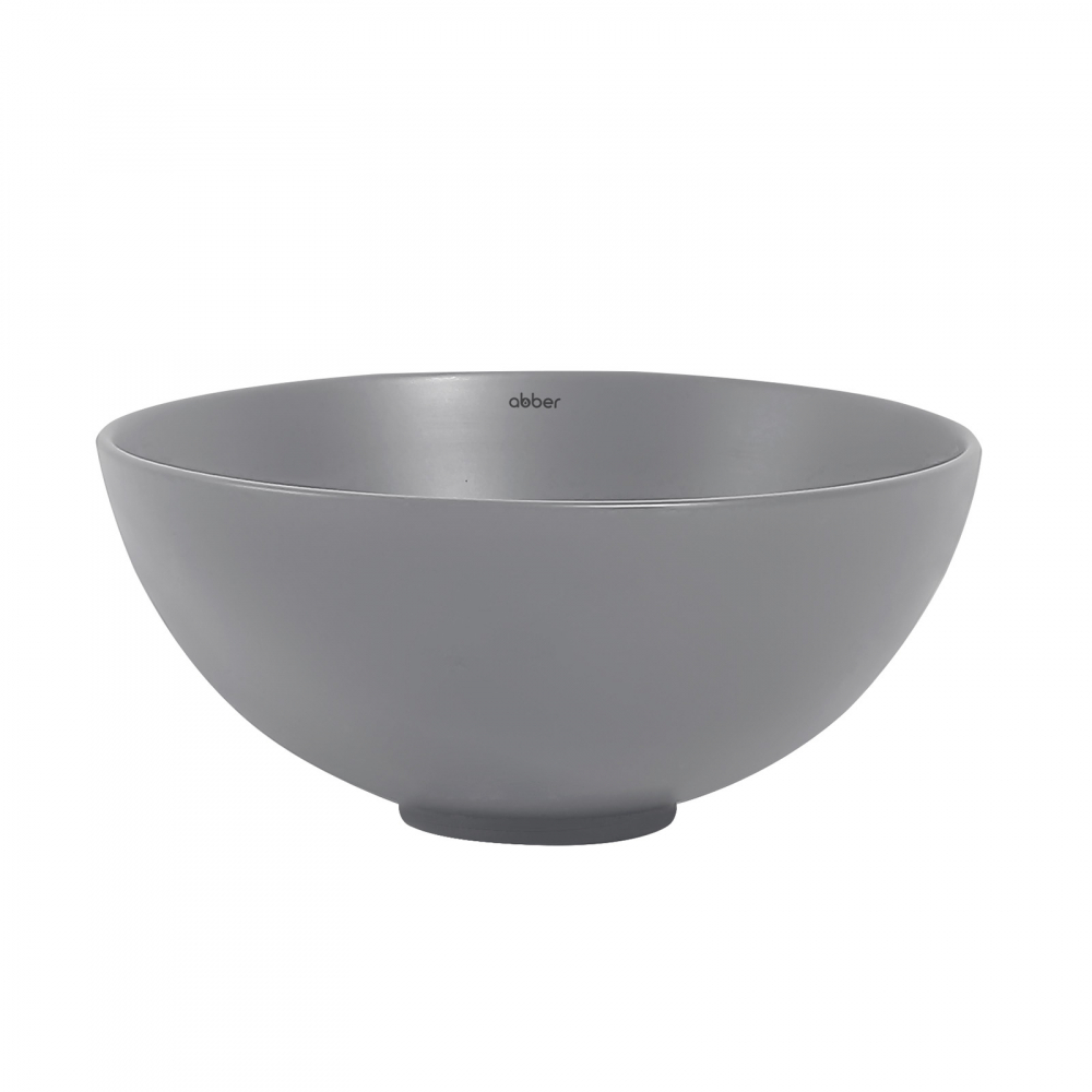 Abber Bequem Раковина накладная круглая 32x32x14h см, цвет: серый матовый AC2106MG