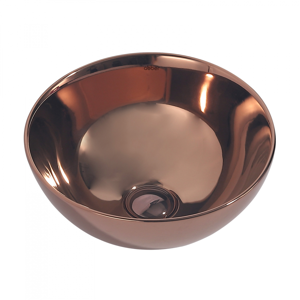 Abber Bequem Раковина накладная круглая 32x32x14h см, цвет: розовое золото AC2106RG