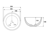 Abber Bequem Раковина накладная круглая 32x32x14h см, цвет: розовое золото AC2106RG