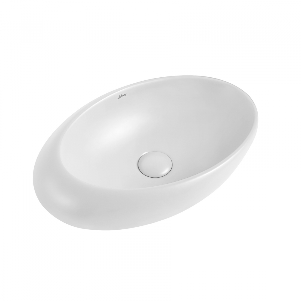 Abber Bequem Раковина накладная овальная 49x31x14h см, цвет: белый AC2107