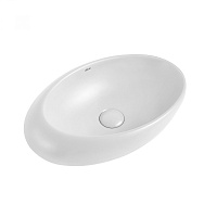 Abber Bequem Раковина накладная овальная 49x31x14h см, цвет: белый AC2107