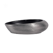 Abber Bequem Раковина накладная овальная 49x31x14h см, цвет: черный матовый/серебро AC2107BS