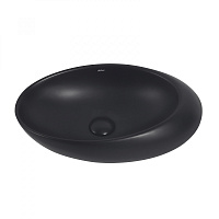 Abber Bequem Раковина накладная овальная 49x31x14h см, цвет: черный матовый AC2107MB