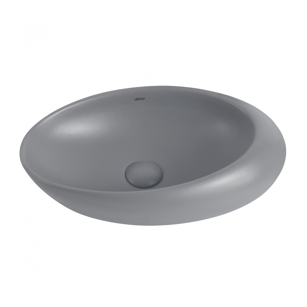 Abber Bequem Раковина накладная овальная 49x31x14h см, цвет: серый матовый AC2107MG